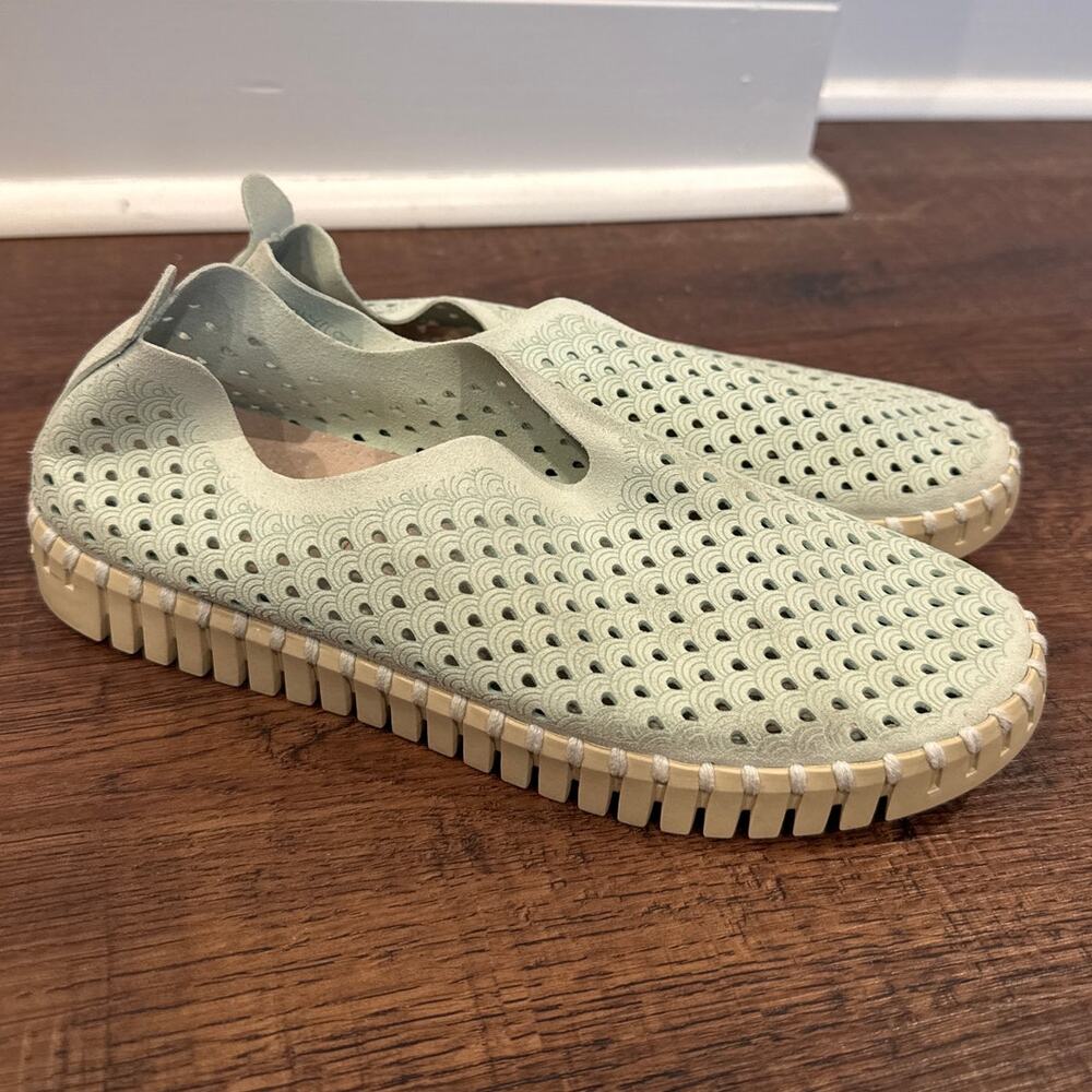 Ilse Jacobsen Tulip Textile Shoes Slip on Comfort Women's Sz EU 38US 7.5 Green
